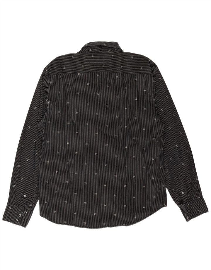 Camisa masculina TOM TAILOR XL preta listrada de algodão