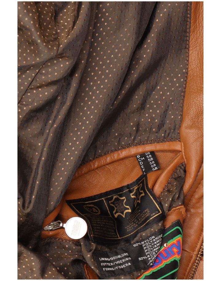 Jaqueta de couro masculina WESTBURY EU 58 2XL couro marrom