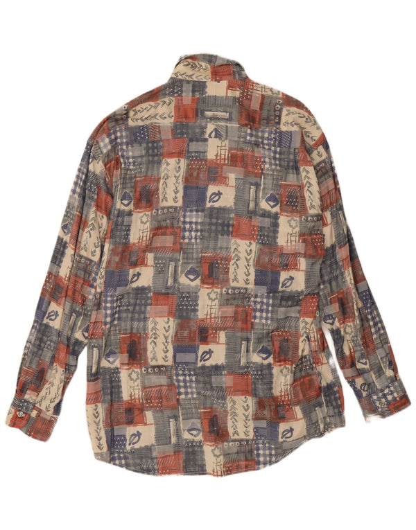 Camisa masculina Canda tamanho 41/42 16 1/2 grande patchwork multicolorido viscose