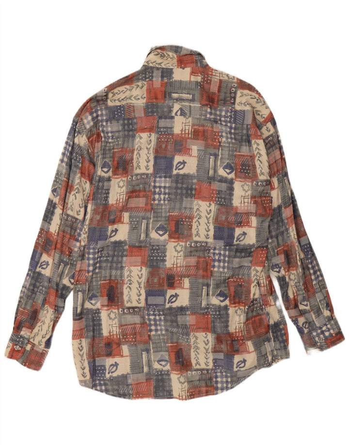 Camisa masculina Canda tamanho 41/42 16 1/2 grande patchwork multicolorido viscose