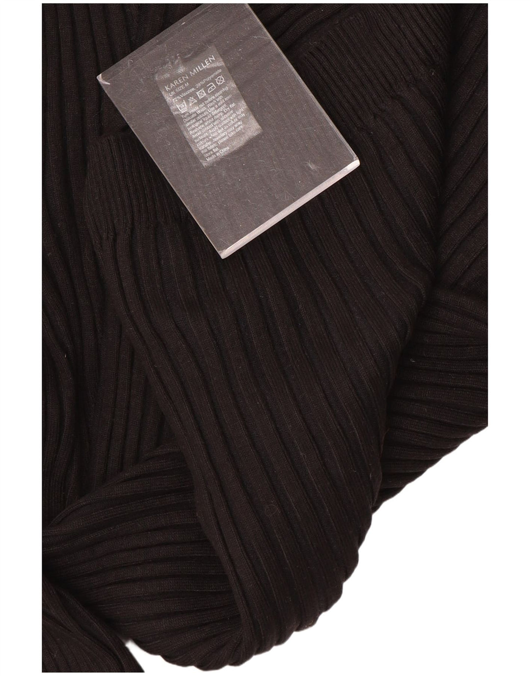 Suéter feminino Karen Millen com gola redonda Reino Unido 12 viscose preta média