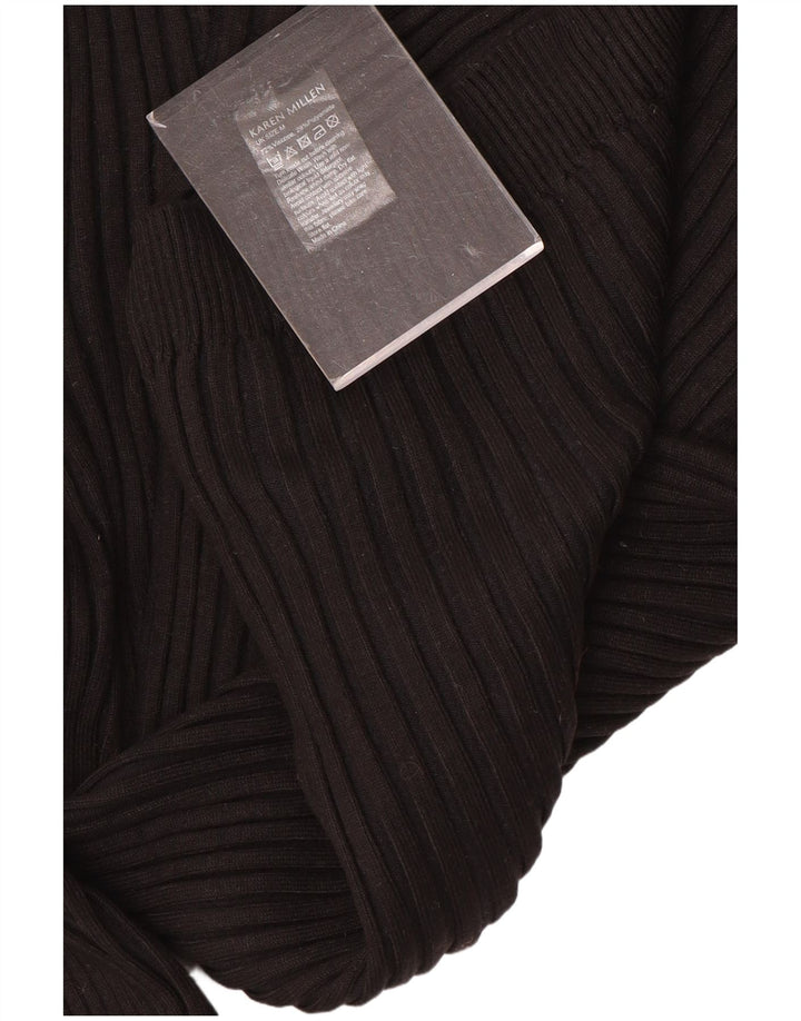 Suéter feminino Karen Millen com gola redonda Reino Unido 12 viscose preta média