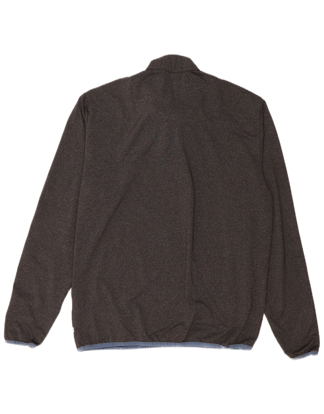 CALVIN KLEIN Mens Zip Neck Pulôver Treino Top XL Cinza Poliéster