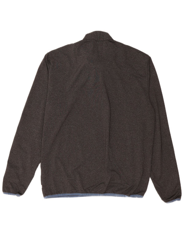 CALVIN KLEIN Mens Zip Neck Pullover Tracksuit Top XL Grey Polyester