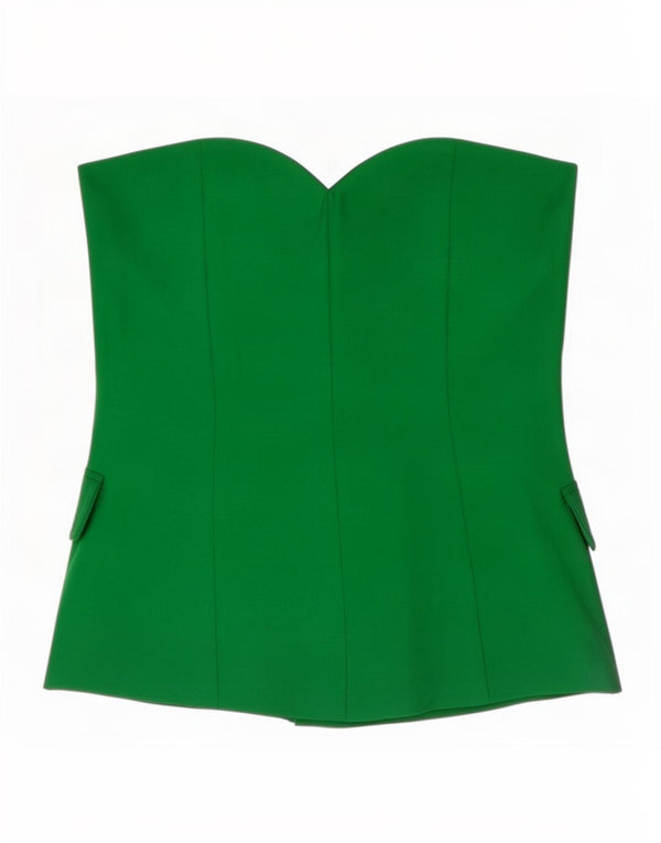 Zara Womens Crop Strapless Top UK 10 Pequeno Verde