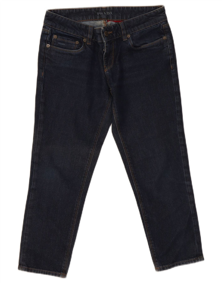 Prada Jeans recortados femininos W25 L22 Azul marinho