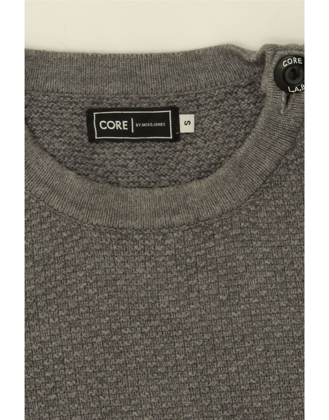 JACK & JONES Mens Crew Neck Jumper Sweater Small Grey Cotton Vintage Jack & Jones and Second-Hand Jack & Jones from Messina Hembry 
