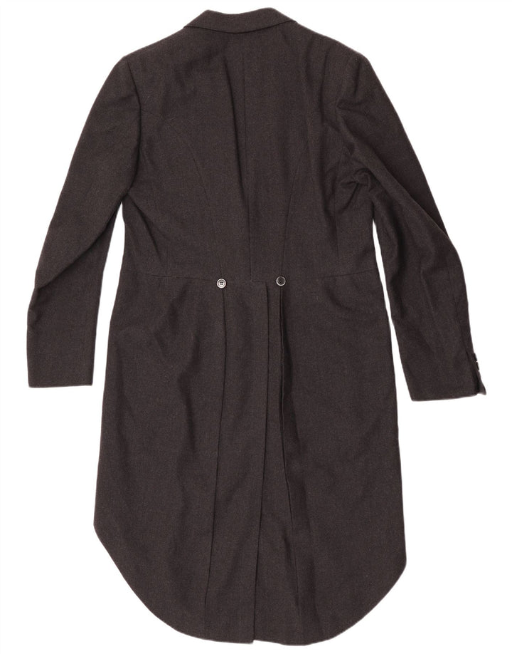 Jaqueta blazer masculina vintage com 1 botão e fraque Reino Unido 36 pequena preta