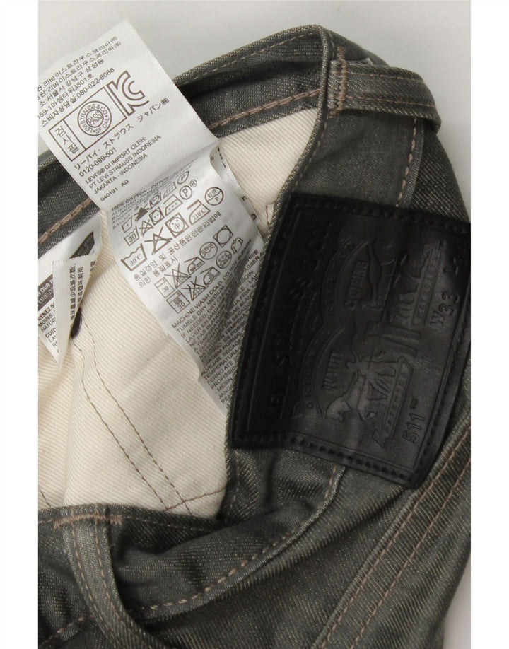 Calça Jeans Levis 511 Slim Masculina W33 L34 Cinza Algodão