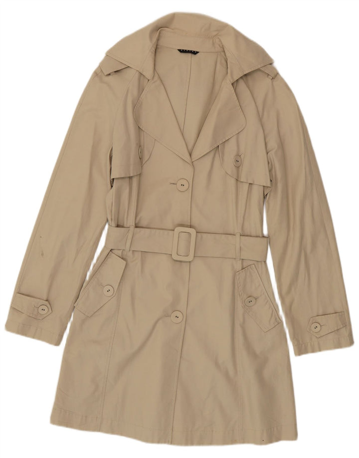 Trench Coat feminino Sisley UK 14 médio bege