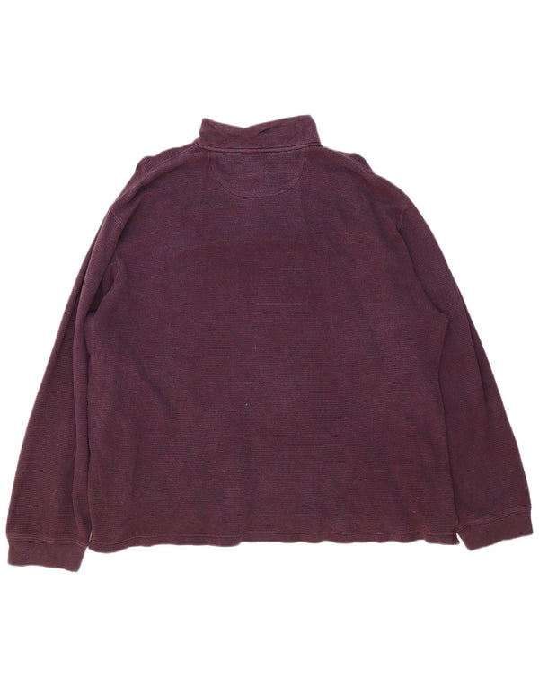 Moletom masculino Chaps com zíper e gola 2XL algodão Borgonha