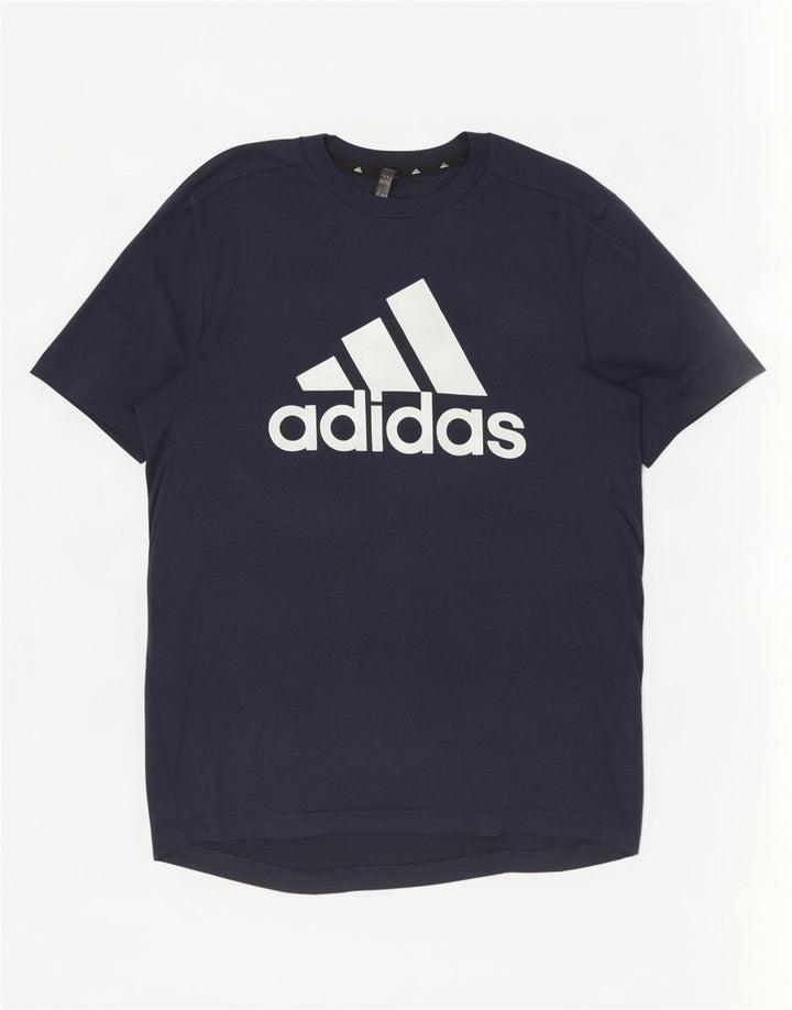Camiseta Adidas Masculina Aeroready Graphic Top Pequeno Azul Marinho Poliéster