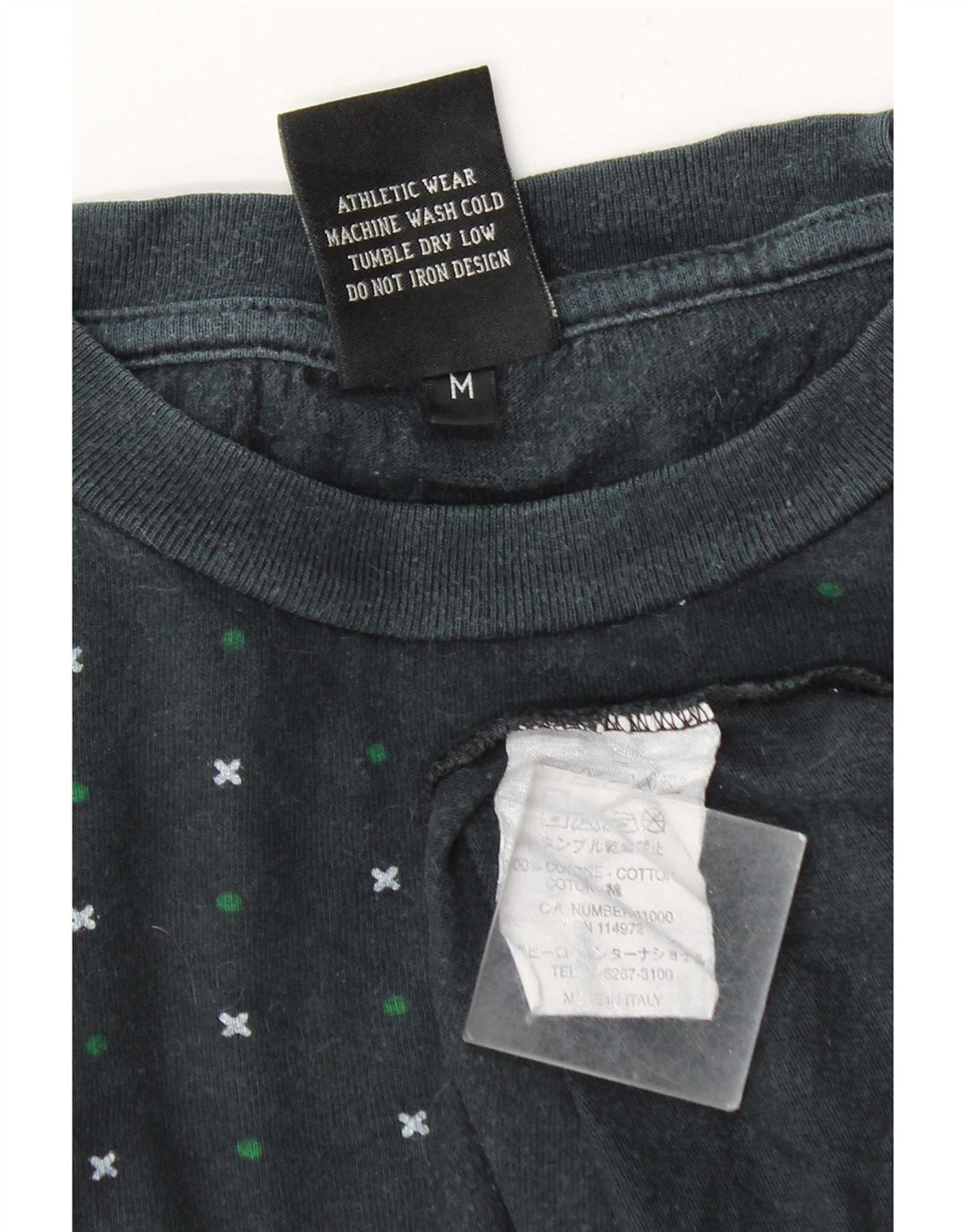 Camiseta masculina Franklin Marshall manga comprida médio azul marinho algodão colorblock