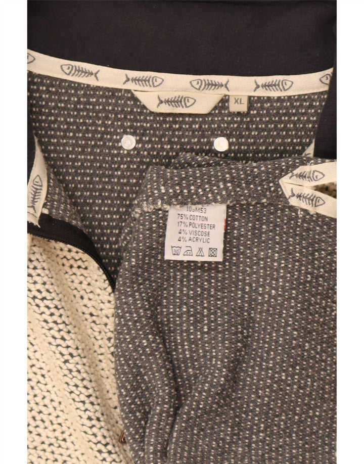Moletom masculino Weird Fish com zíper e gola em algodão bege XL