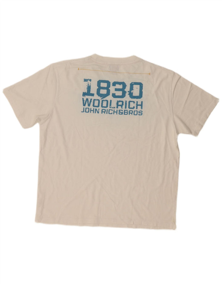 Camiseta masculina Woolrich com estampa gráfica XL algodão branco