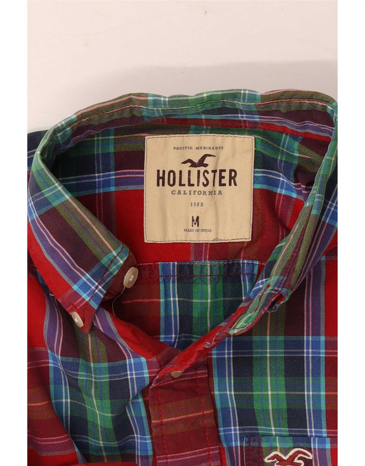 Camisa masculina Hollister xadrez vermelho médio