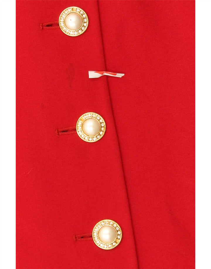 Jaqueta blazer feminina Roccobarocco com 4 botões Reino Unido 14 vermelho médio