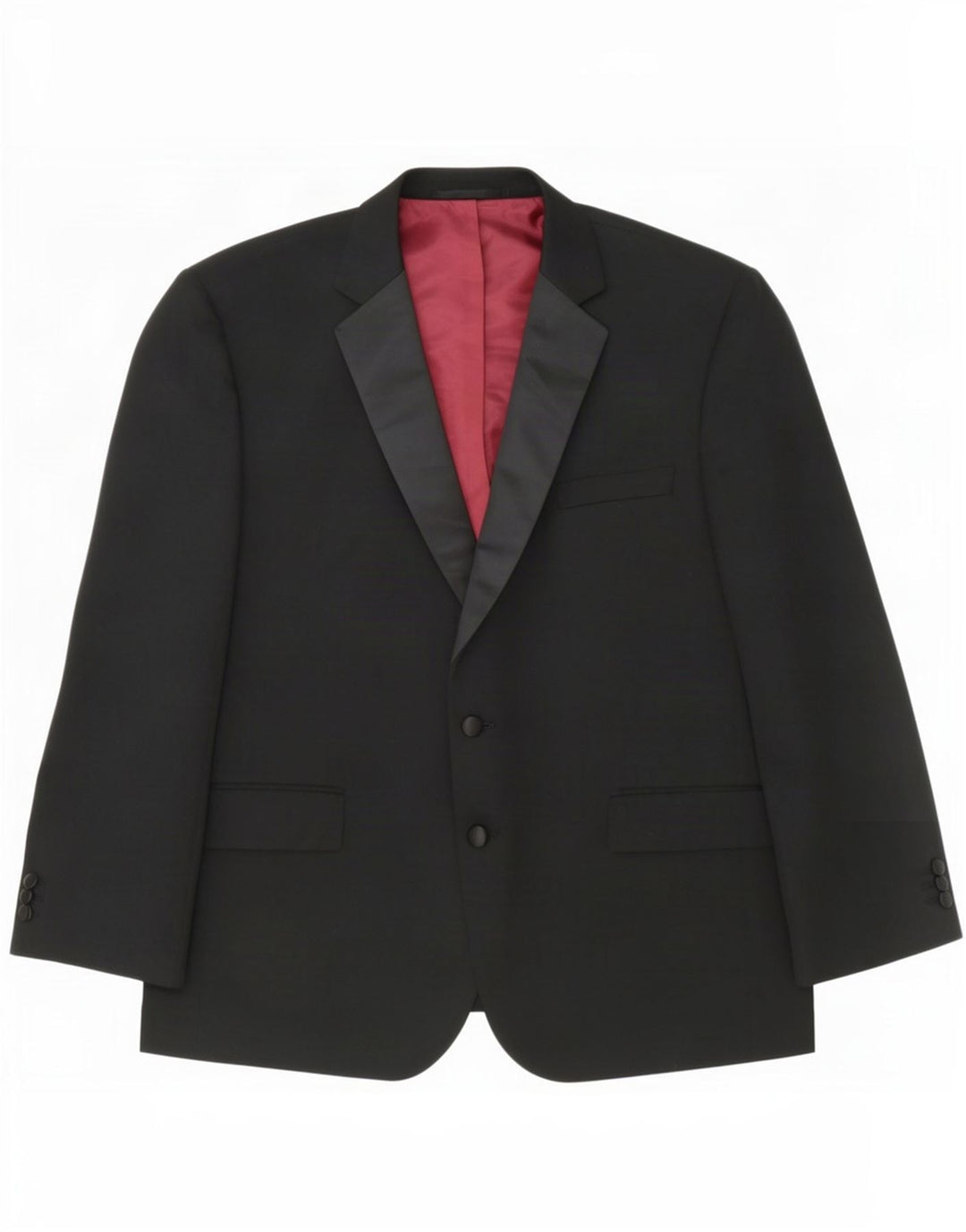 Jaqueta blazer masculina de 2 botões Marks & Spencer Reino Unido 48 2XL poliéster preto