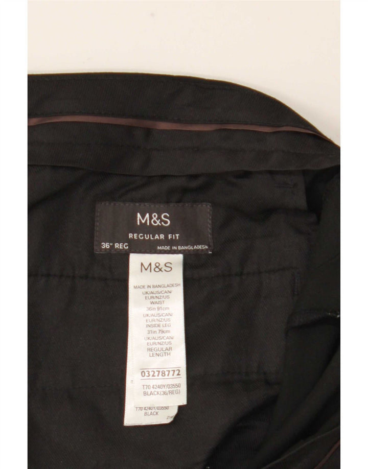 Calça masculina Marks & Spencer reta regular fit W36 L31 preta