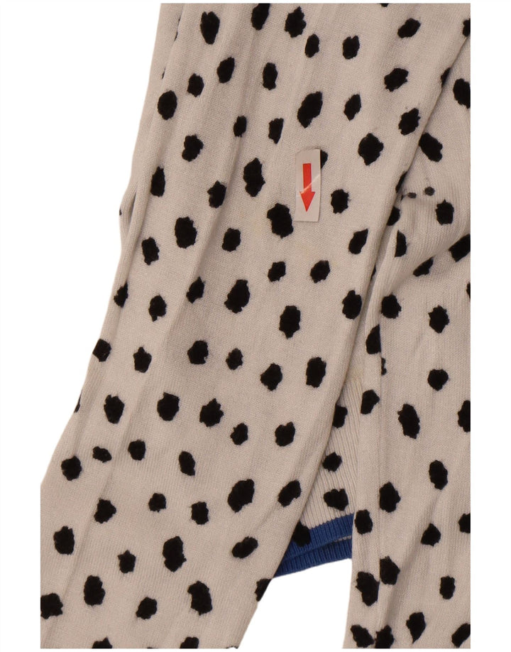 Suéter cardigã feminino Marks & Spencer Reino Unido 10 viscose manchada branca pequena