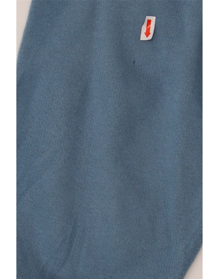 Suéter de cardigã de ajuste solto masculino de ginásio acrílico azul médio