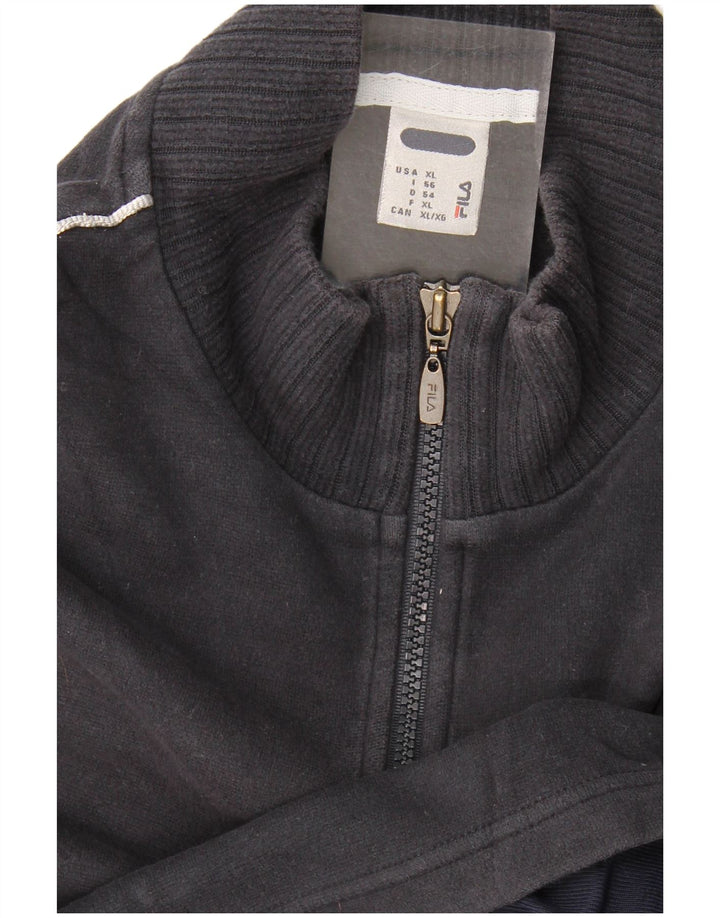 Moletom masculino Fila com zíper e gola XL azul marinho