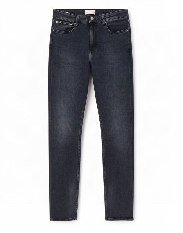 Calvin Klein Mens Tapered Slim Jeans W32 L34 Azul Marinho Algodão