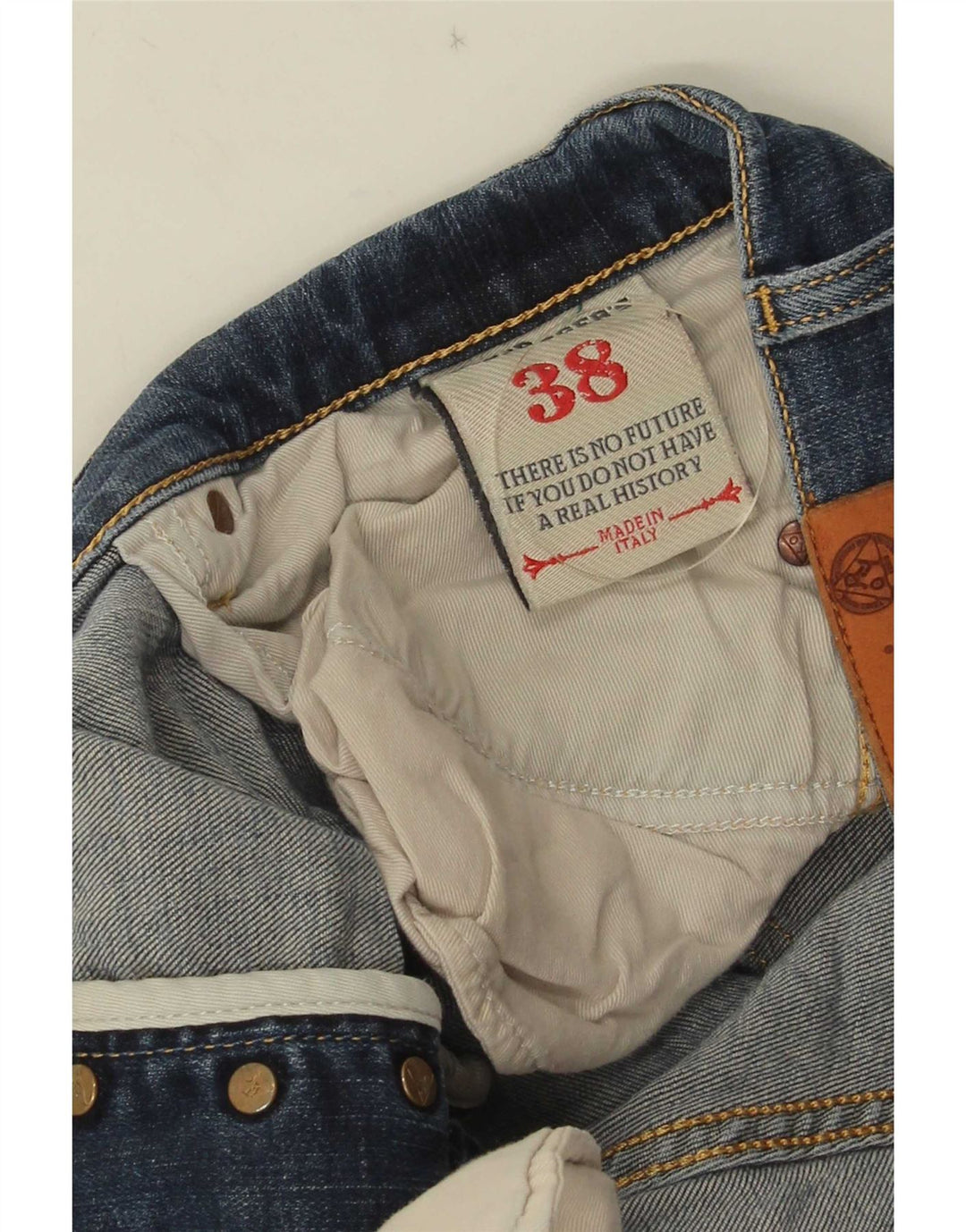Calça jeans reta masculina Roy Rogers W38 L29 algodão azul