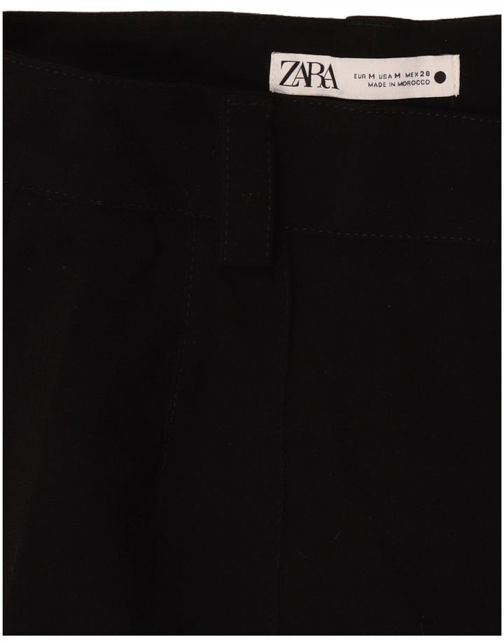 Zara Calça feminina reta casual média W28 L30 preta