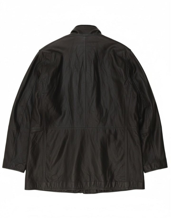 Casaco de couro masculino MICHEL IT 54 2XL couro preto