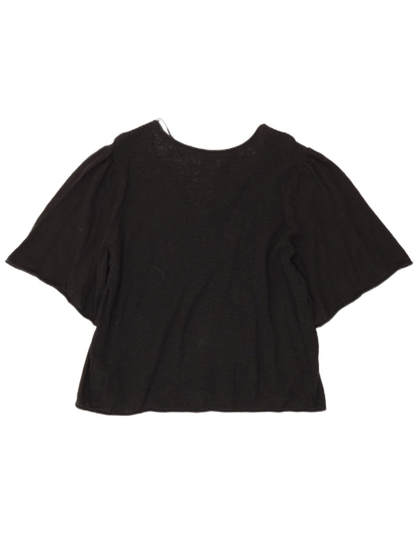 Blusa feminina Fat Face Top UK 18 XL algodão preto