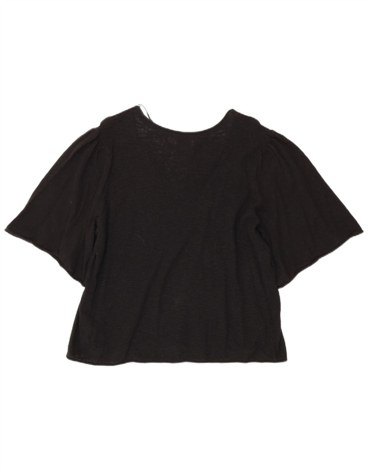 Blusa feminina Fat Face Top UK 18 XL algodão preto
