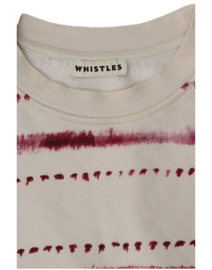 Whistle moletom feminino oversized jumper UK 14 médio branco geométrico