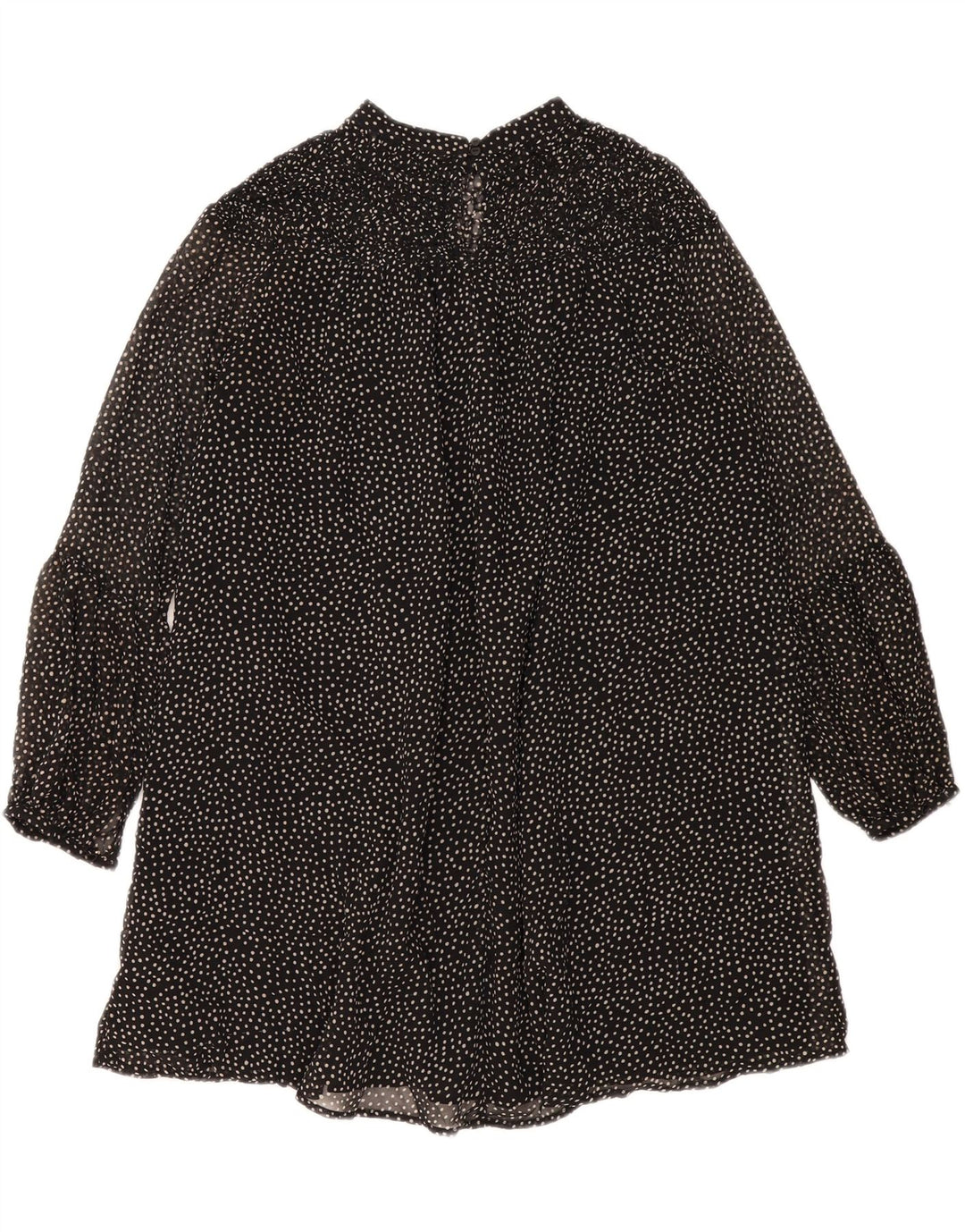 Vestido feminino Zara em camadas UK 14 médio preto manchado