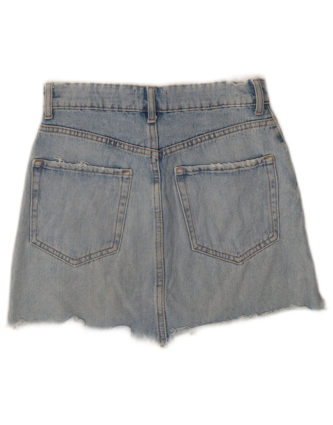 Saia jeans feminina ZARA XS W24 algodão azul