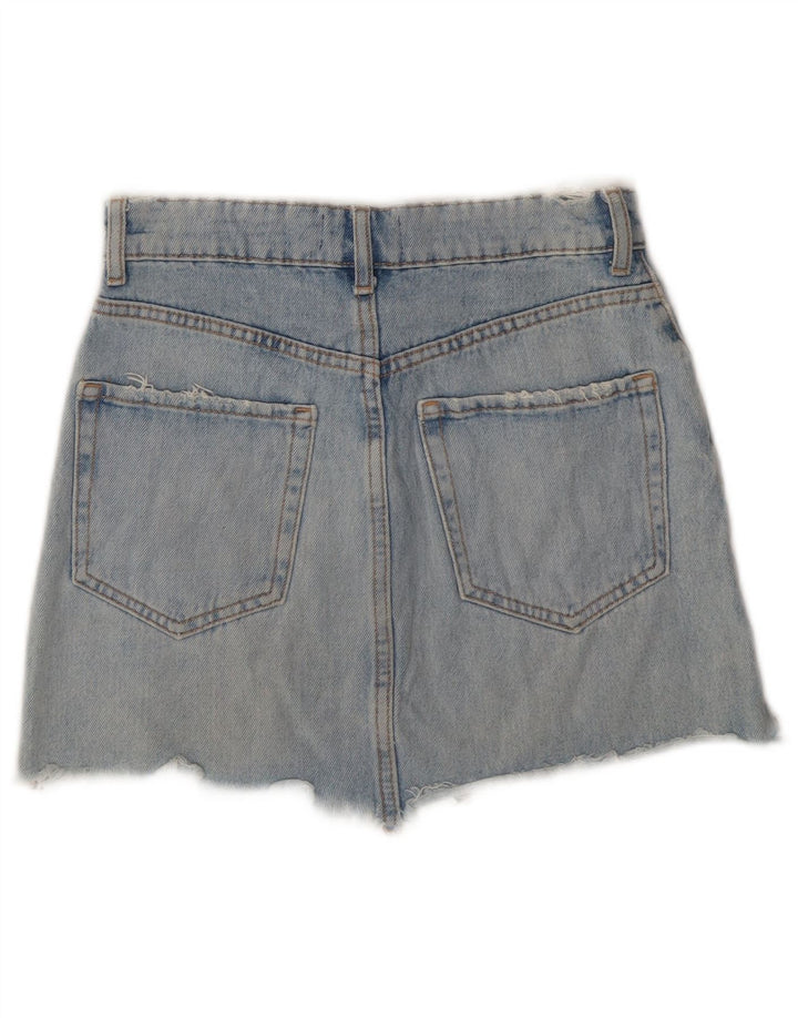 Saia jeans feminina ZARA XS W24 algodão azul