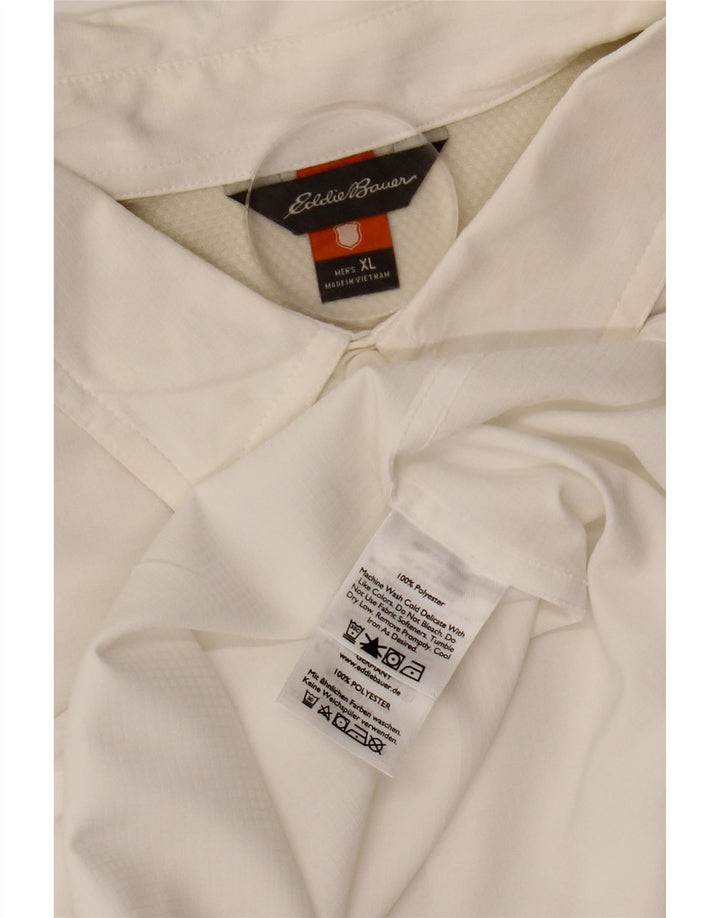 EDDIE BAUER Camisa masculina de manga curta XL poliéster branco