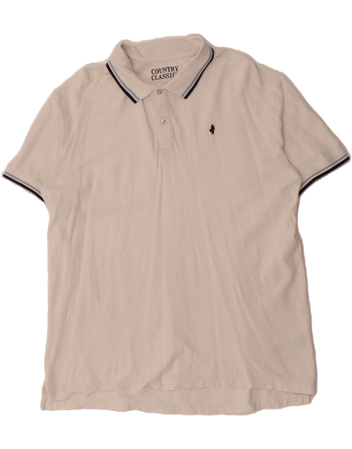 MARLBORO CLASSICS Mens Polo Shirt 2XL White Cotton Vintage Marlboro Classics and Second-Hand Marlboro Classics from Messina Hembry 