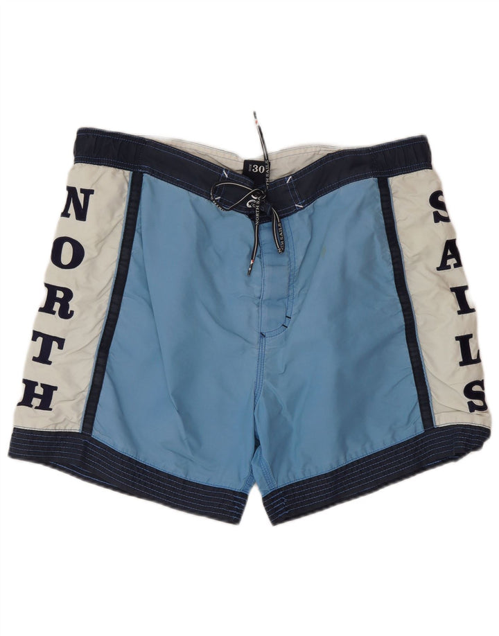 Shorts de natação masculino North Sails Graphic azul médio colorblock poliéster