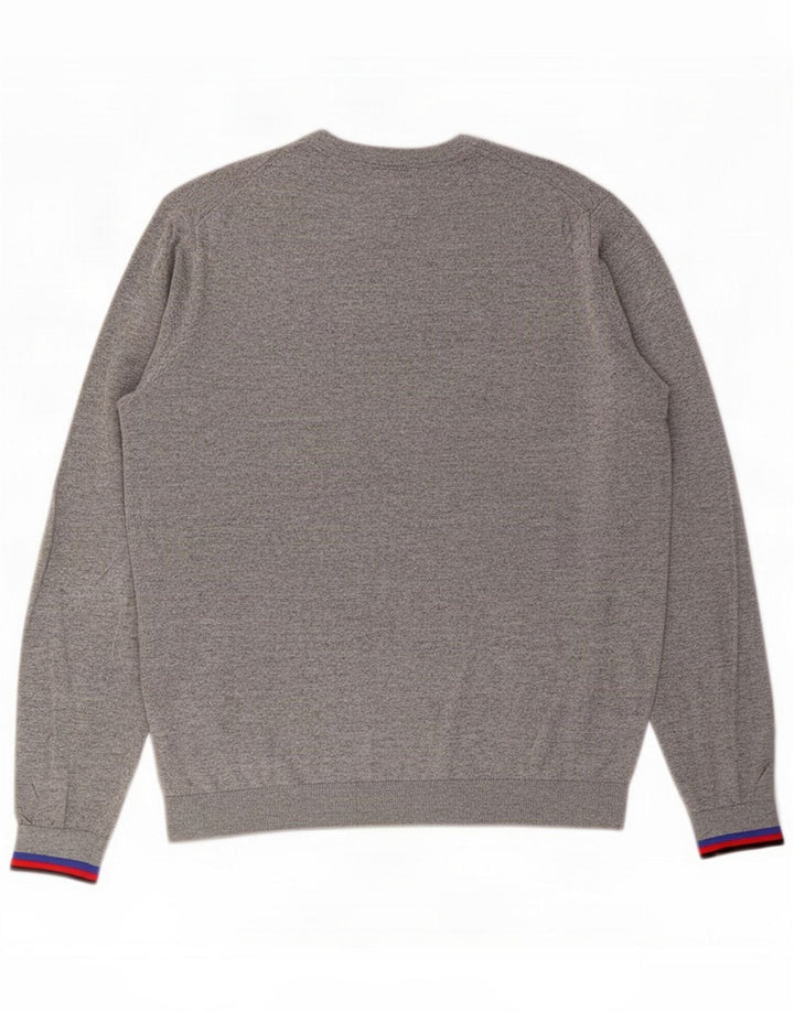 Sun68 Suéter masculino com gola redonda 2XL lã cinza