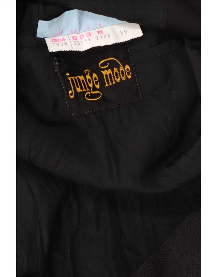 Junge Mode Mens 1 botão Blazer Jacket IT 50 grande poliéster preto
