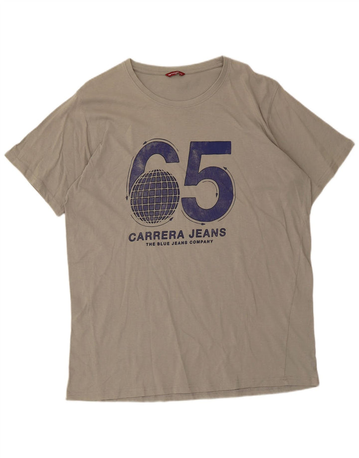 Camiseta gráfica masculina Carrera Top 2XL algodão cinza
