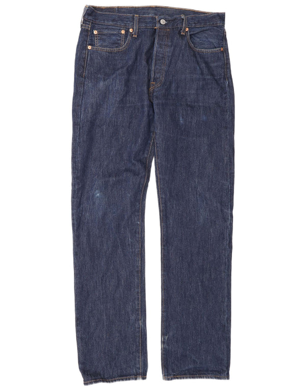 Levi's Masculino 501 Straight Jeans W33 L34 Azul Algodão
