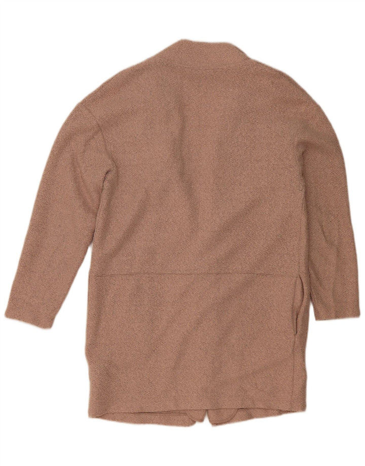 Marks & Spencer Suéter feminino Longline Open Cardigan Reino Unido 12 Médio Rosa