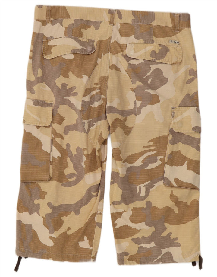 Mash Mens Cargo Bermuda Shorts W36 Grande Camuflagem Bege