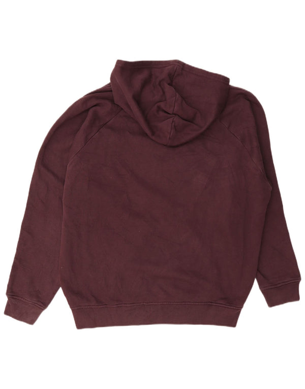Adidas Womens Oversized Hoodie Jumper Reino Unido 12/14 Médio Borgonha Algodão