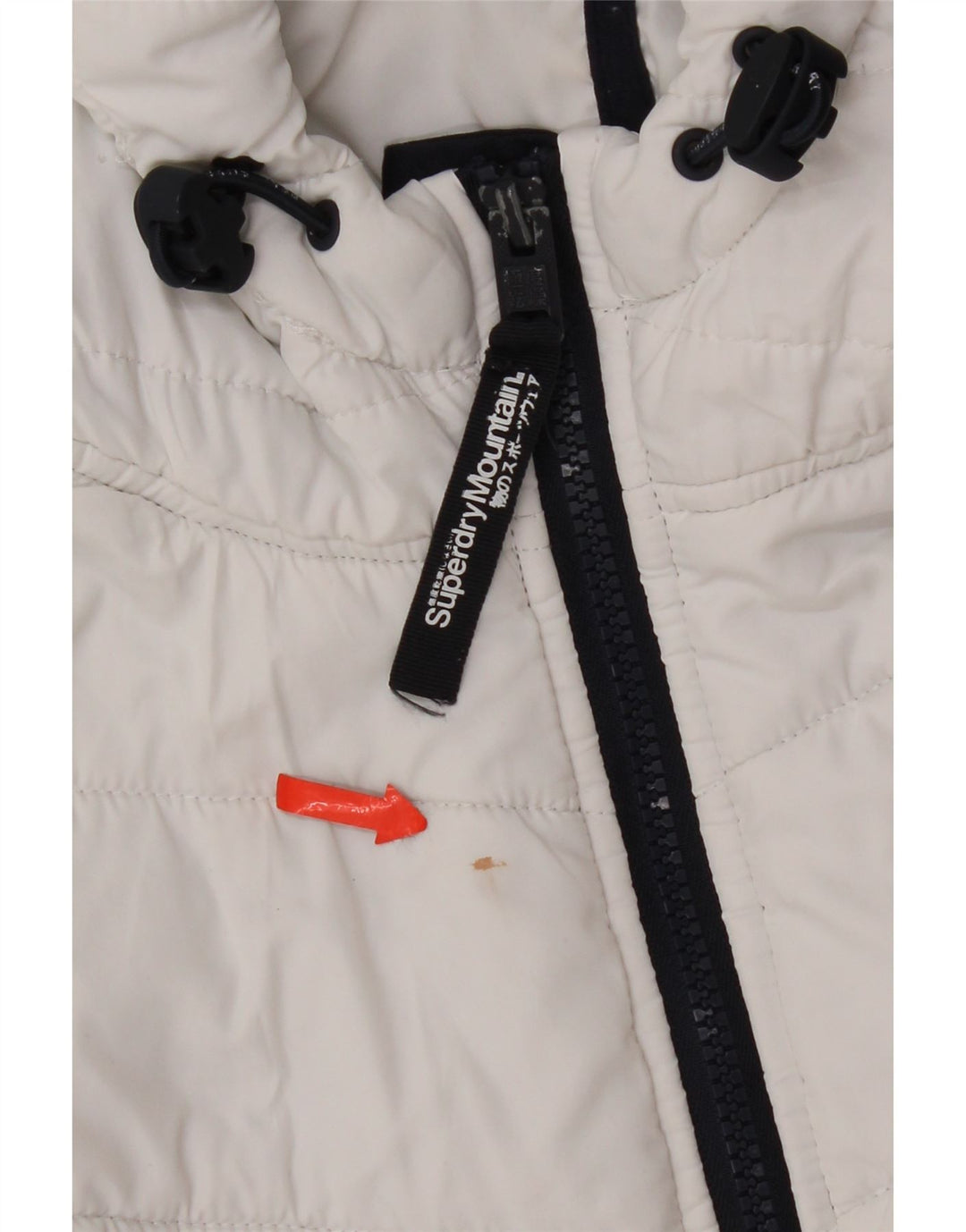 Jaqueta acolchoada com capuz feminina Superdry UK 8 Small White Colourblock