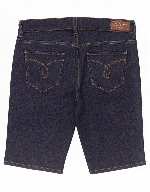Shorts jeans feminino Esprit W28 médio algodão azul marinho