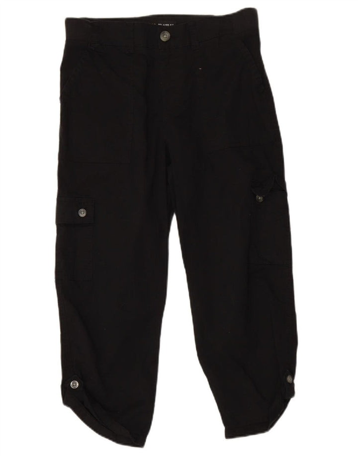 Calça capri feminina com ajuste relaxado LEE EUA 6 médio W30 L21 preta