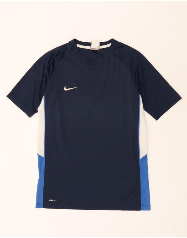 Camiseta Nike Boys Dri Fit Top 13-14 Anos XL Azul Marinho Colourblock